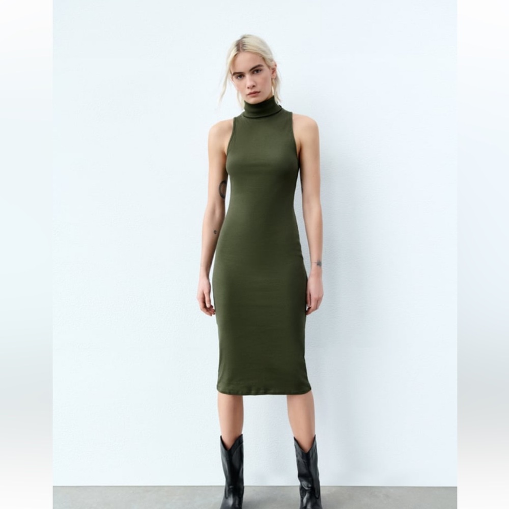 Zara ribbed midi dress